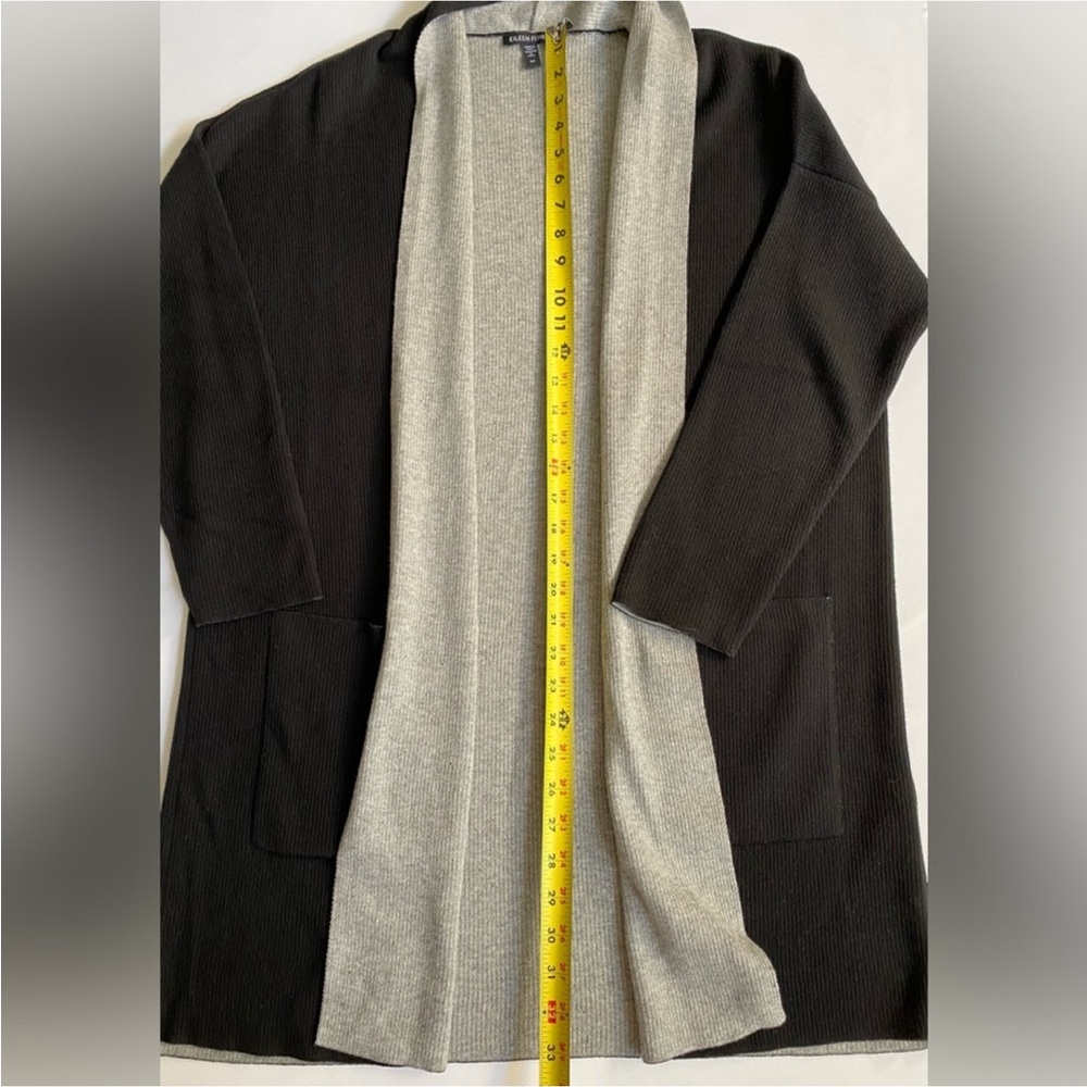Eileen Fisher Sweater Cardigan Peruvian Cotton Blend Long Shawl Collar Small - Picture 11 of 16